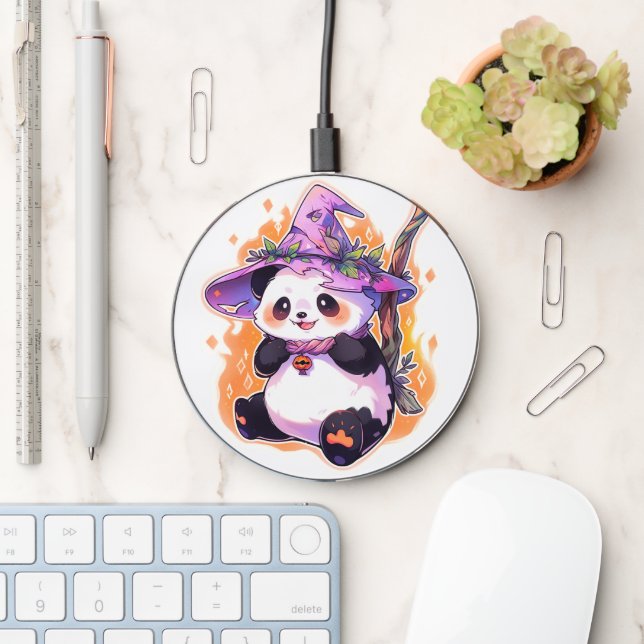 Kawaii Druid Panda Wireless Charger (Desk)