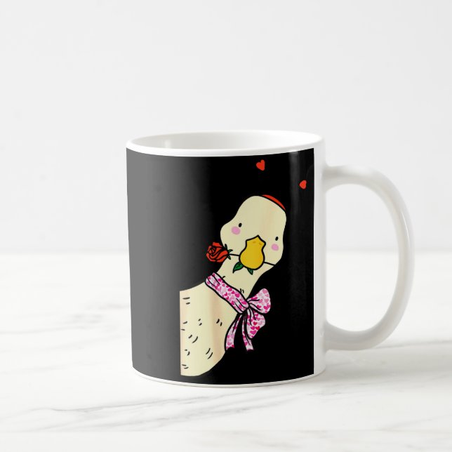 Kawaii Duck Rose Heart Bow Valentine Day Cute Anim Coffee Mug (Right)
