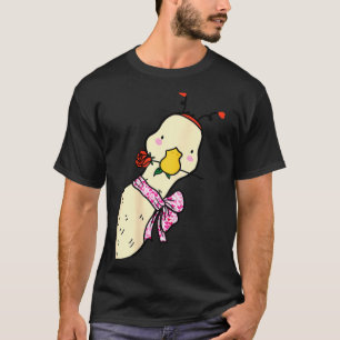 Kawaii Duck Rose Heart Bow Valentine Day Cute Anim T-Shirt