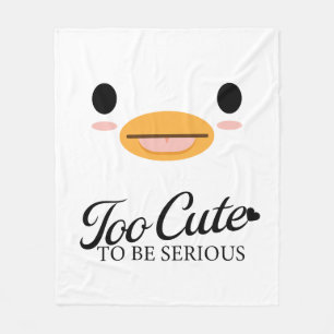 Kawaii Duck Tongue “Too cute to be serious.” Fleece Blanket