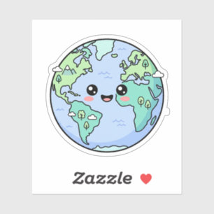 Kawaii Earth Globe Cute Teacher Appreciation Gift Sticker