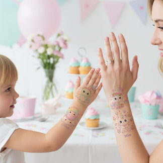 Kawaii Easter Baby Bunny & Friends Temporary Tatto Tattoos