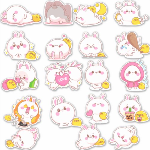 Kawaii Easter Bunnies Sticker