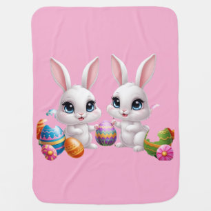 Kawaii Easter Bunny – Cute Big-Eyed Bunny Design Baby Blanket