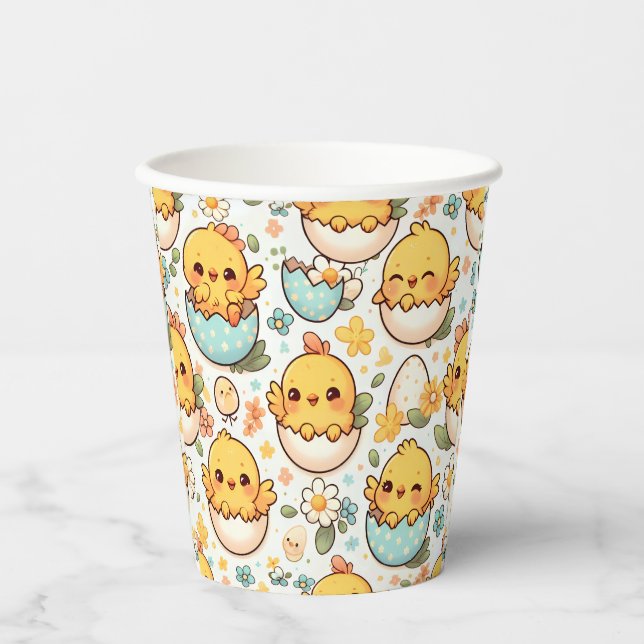 Kawaii Easter Chick Cute Paper Cups (Front)