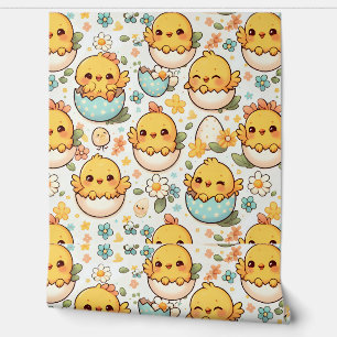 Kawaii Easter Chick Peel and Stick Wallpaper