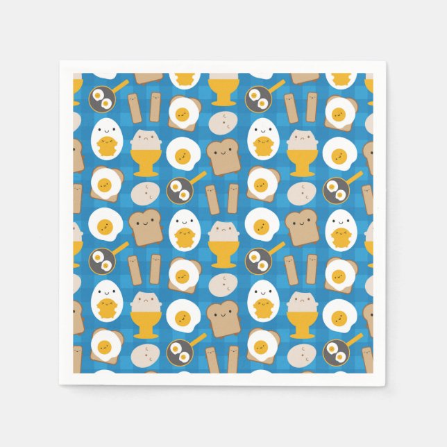Kawaii Eggs For Breakfast Napkins (Front)