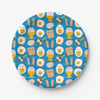 Kawaii Eggs For Breakfast Paper Plates