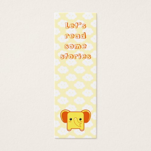 Kawaii elephant bookmark business card