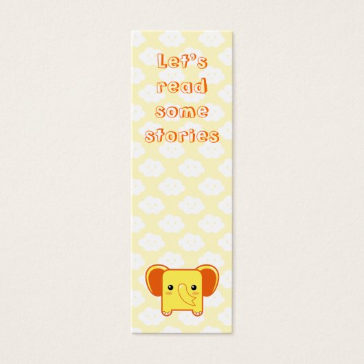 Kawaii elephant bookmark (Front)