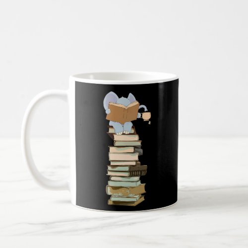 Kawaii Elephant Books Tea Coffee Mug