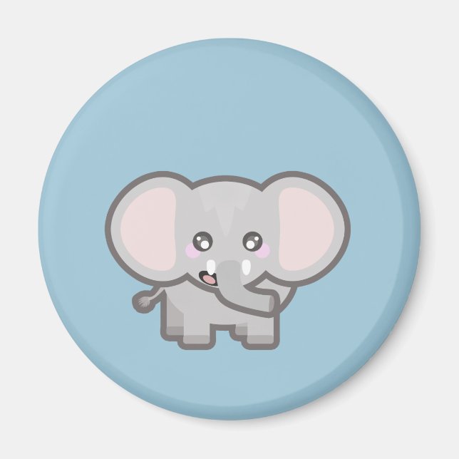 Kawaii elephant magnet (Front)