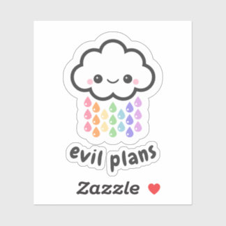 Kawaii Evil Plans Cloud Sticker