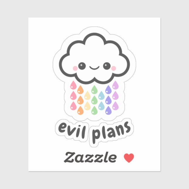 Kawaii Evil Plans Cloud Sticker (Sheet)