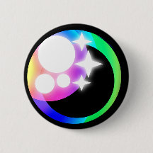 Kawaii eye with rainbow colors, just eye on button
