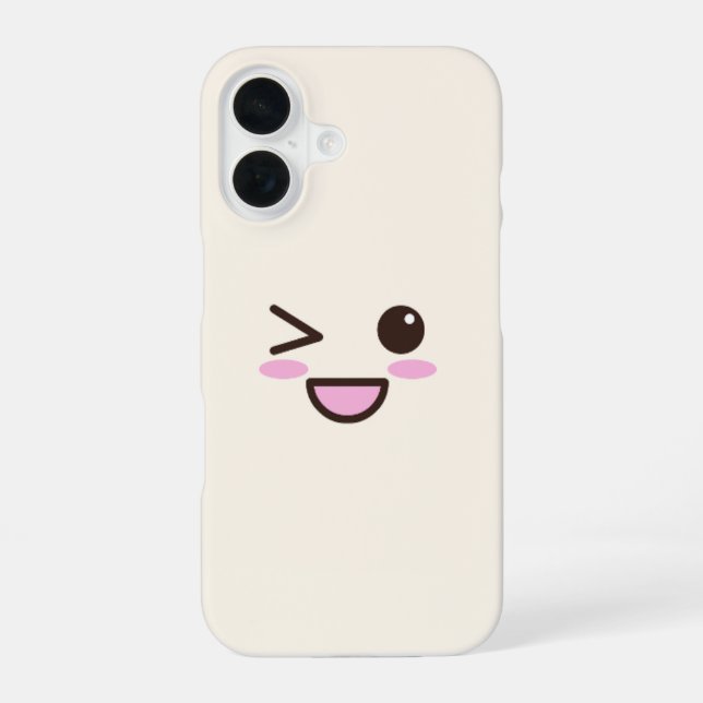 Kawaii Eyes iPhone 16 Case – Cute & Playful Phone  (Back)
