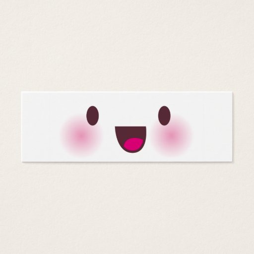 Customizable Kawaii face bookmark business card