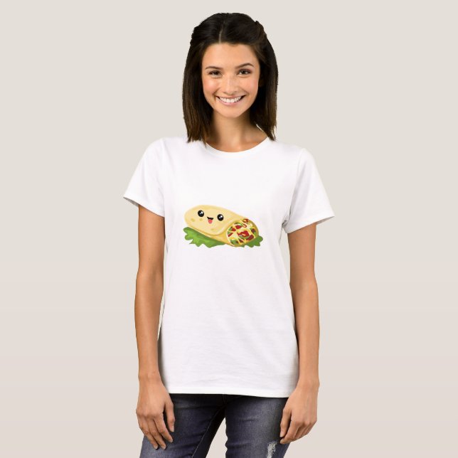 Kawaii Face Burrito Shirt For Mexican Food Lovers Zazzle - Main Image