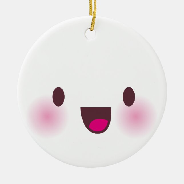 Kawaii face ceramic ornament (Front)