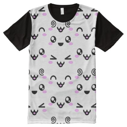 Kawaii Face Expressions: All-Over-Print T-Shirt