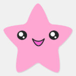 Kawaii Face Pink Star Sticker