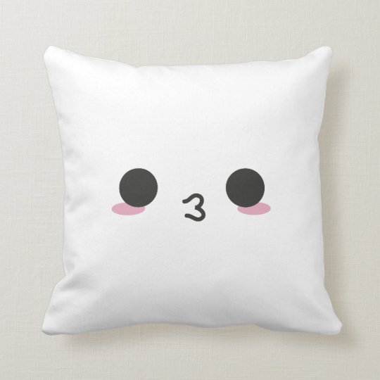 Kawaii Faces Two Faced Throw Pillow Zazzle Com