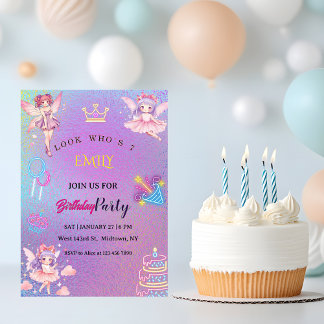 Kawaii Fairy Kids Birthday Invitation