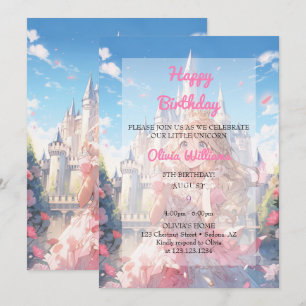 Kawaii Fairytale Princess Birthday Invitation