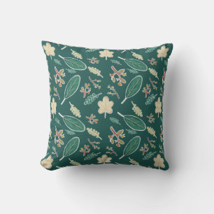 Kawaii Fall Leaves Pattern Throw Pillow