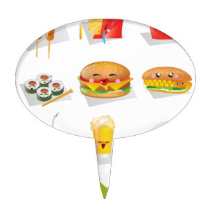 kawaii fast food cake topper