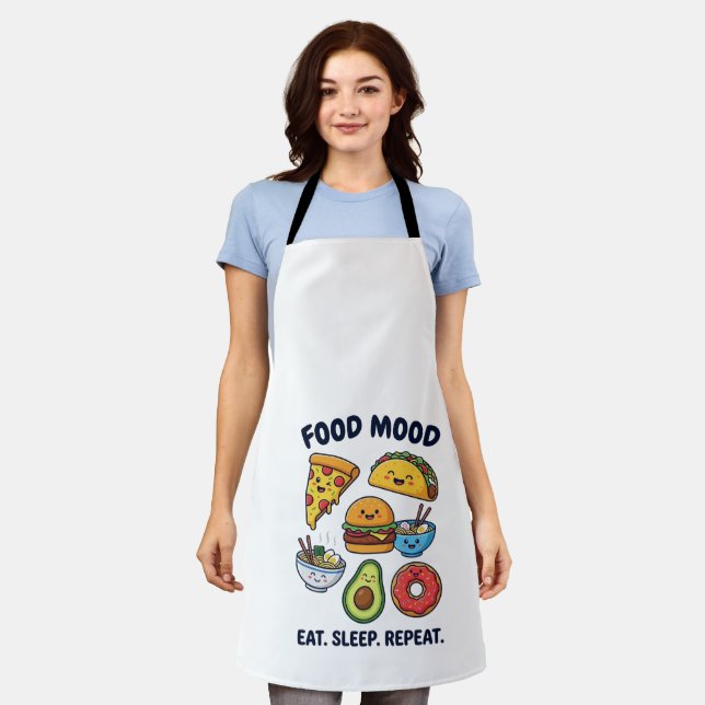 Kawaii Fast Food Mood Patterns Apron (Worn)