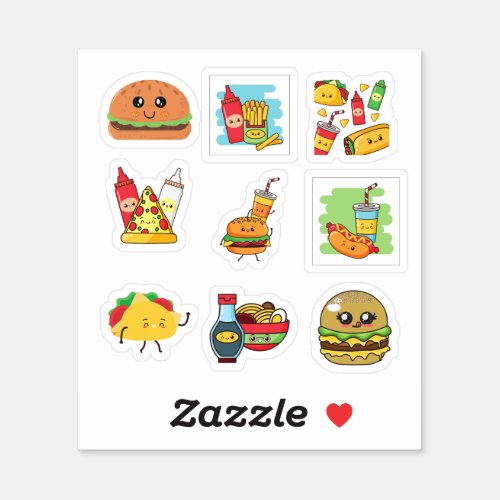 Kawaii Fast Food Stickers