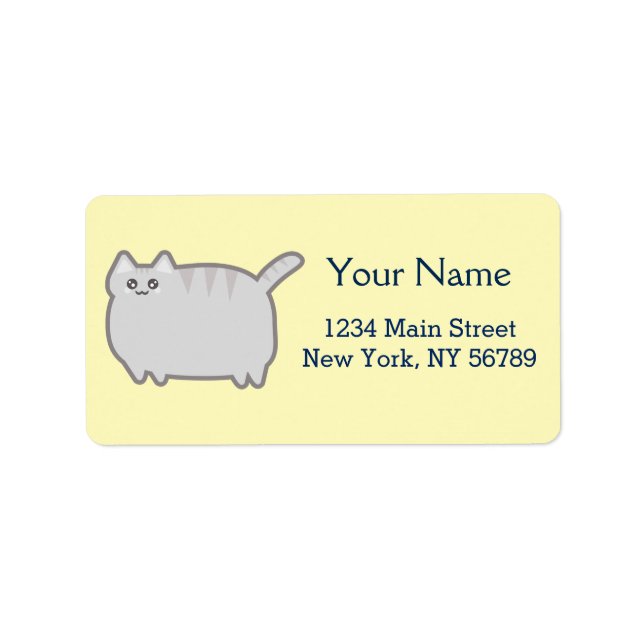 Kawaii Fat Cat Label (Front)