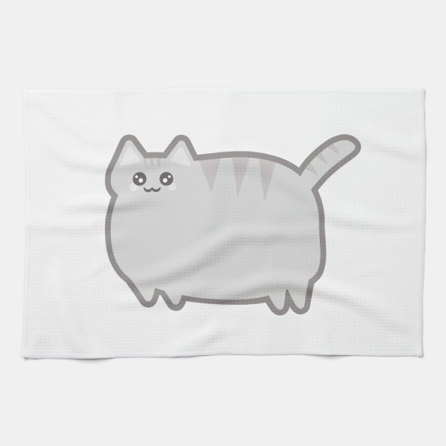 Kawaii Fat Cat Towel (Horizontal)