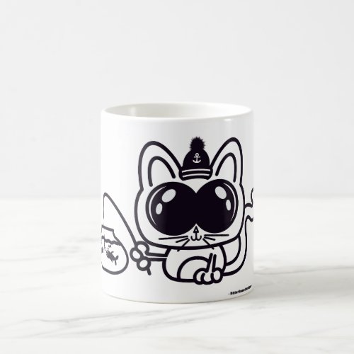 Kawaii Fishing Cat _ Coffee Mug