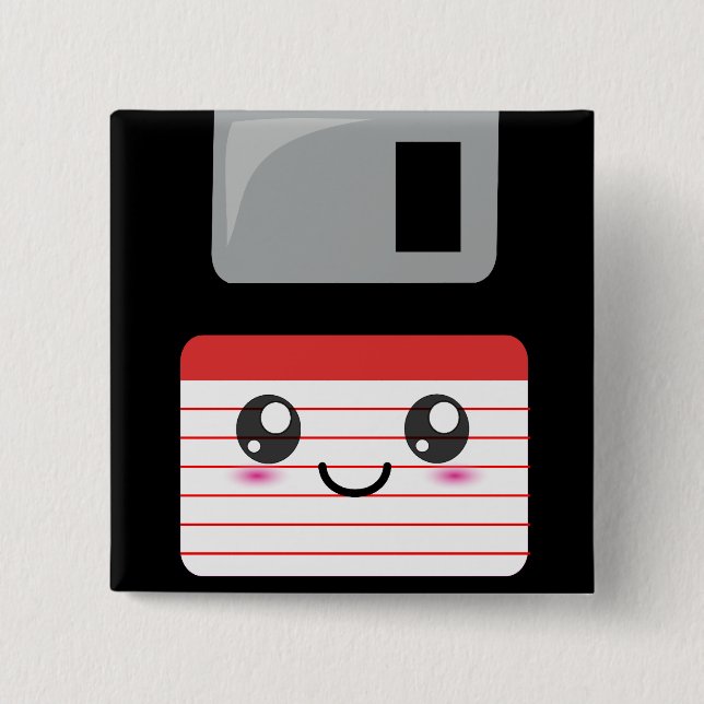 Kawaii Floppy Disk Button (Front)