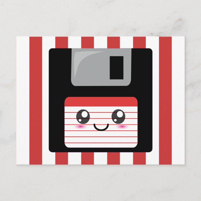 Kawaii Floppy Disk Postcard (Front)