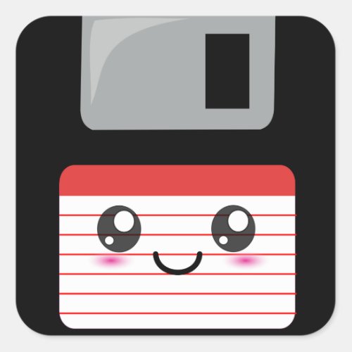 Kawaii Floppy Disk Square Sticker