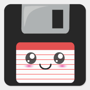 Kawaii Floppy Disk Square Sticker