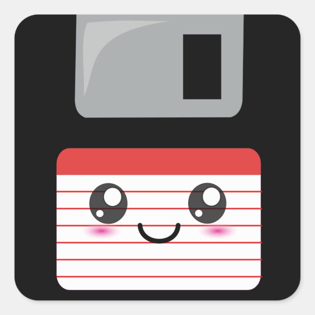 Kawaii Floppy Disk Square Sticker (Front)