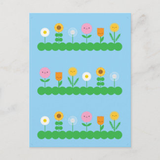 Kawaii Flower Field Postcard