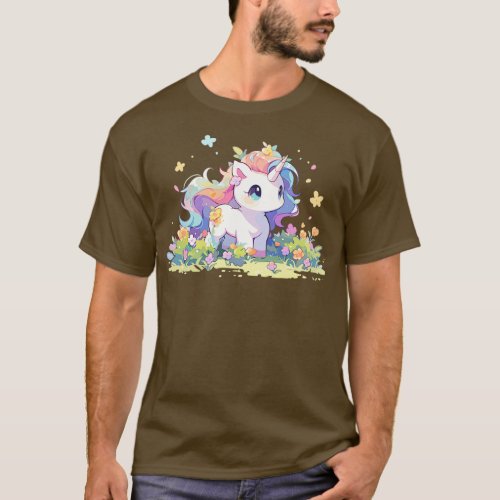 Kawaii Flower Unicorn Baby T_Shirt