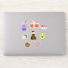 Kawaii Food Collection Sushi Boba Cookies Avocado Sticker