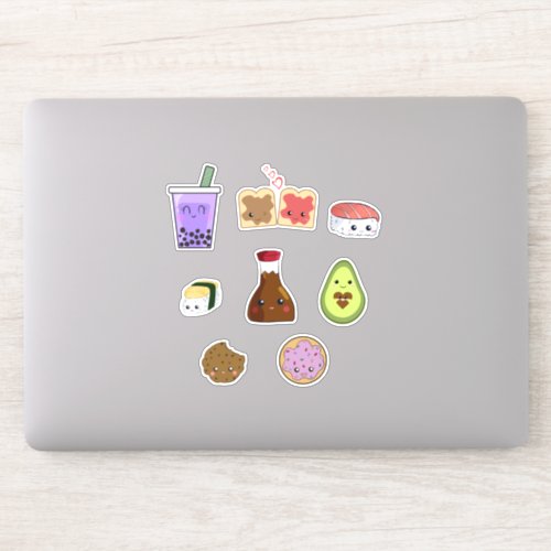 Kawaii Food Collection Sushi Boba Cookies Avocado Sticker