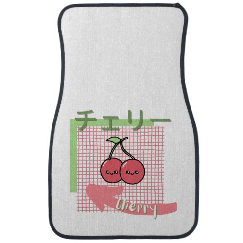 kawaii food_ cute Cherry pink green Car Floor Mat