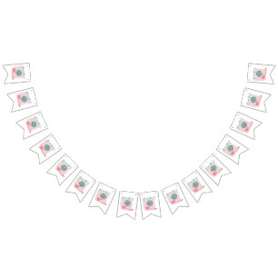 kawaii food- cute Doughnut, pink, turquoise Bunting Flags