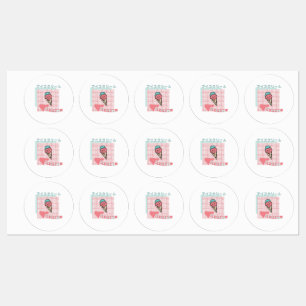 kawaii food- cute Ice cream, pink, turquoise Labels