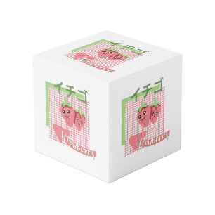 kawaii food- cute Strowberry, pink, green Cube