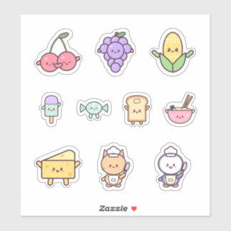 Kawaii Food Friends Cherry Ramen and Cat Chef Sticker