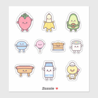 Kawaii Food Friends Smiling Snacks Cute Pastel Sticker